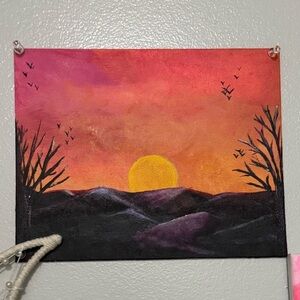 Sunset Canvas Wall Art Decor 10in x 8in